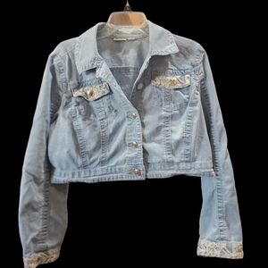 Vintage 90's Cato Lightweight, Cropped Denim Jacket  Size L